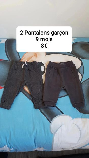 Lot de 2 pantalons garçon taille 9 mois