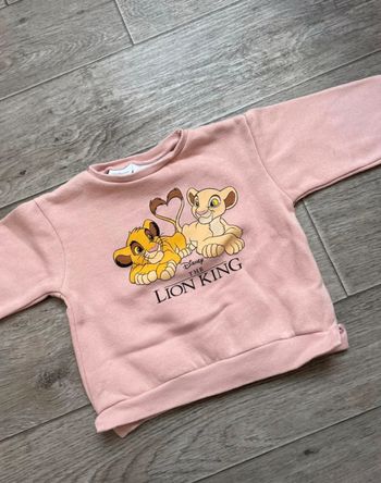 Pull rose -Zara Le Roi Lion 6 mois