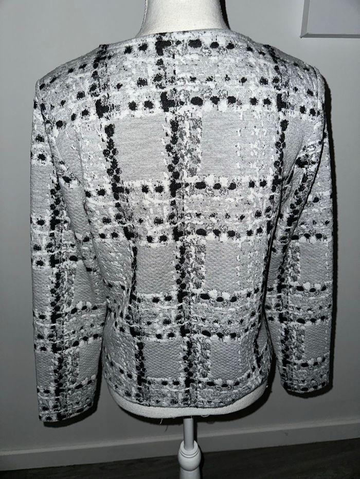 Cardigan polaire tweed gris blanc noir Street One T38 M - photo numéro 4