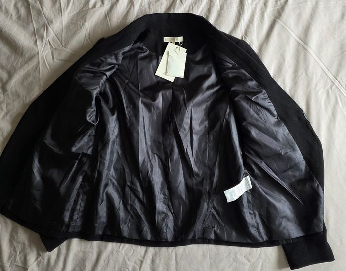 Color Block Blazer Polyester Simili Cuir Noir Neuf Taille 0 (34/36) - photo numéro 7