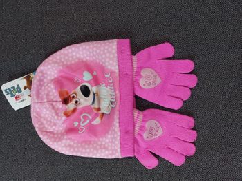 ensemble bonnet et gants comme des bêtes rose tu