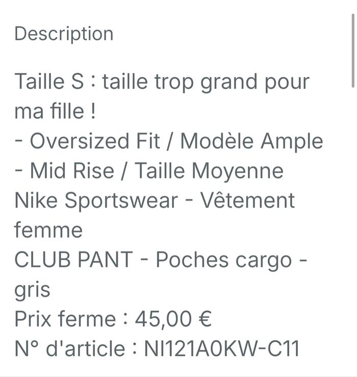 Nike pantalon cargo Womens Taille S - photo numéro 3
