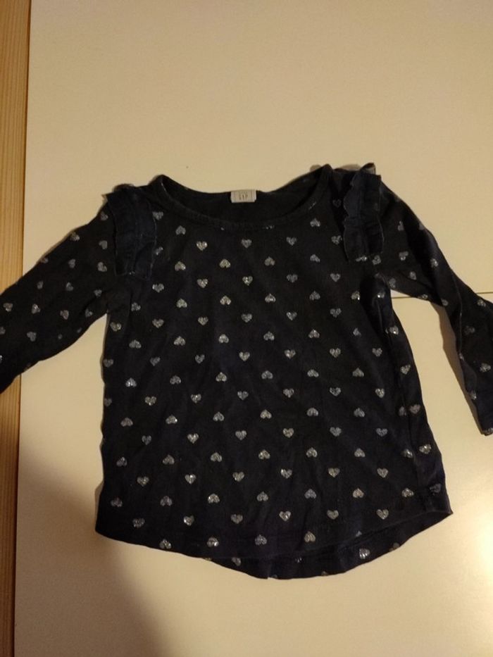 T-shirt manches longues avec coeurs