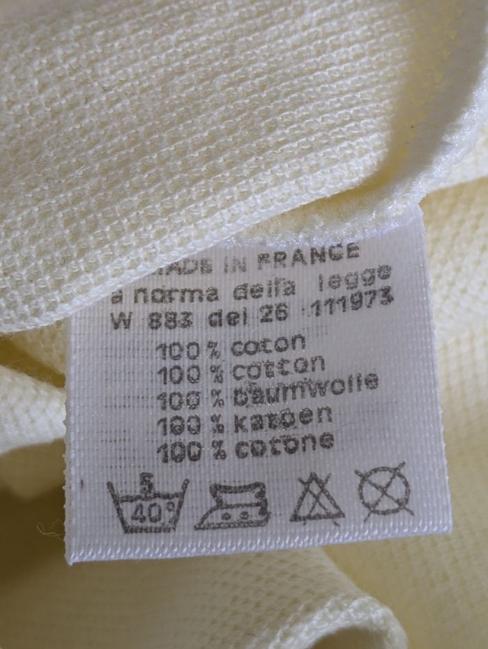 Polo Lacoste jaune paille Vintage - photo numéro 7