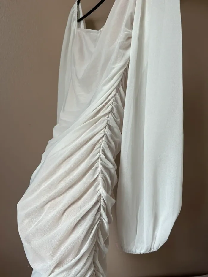 robe Blanche soirée voile blanc été - photo numéro 2