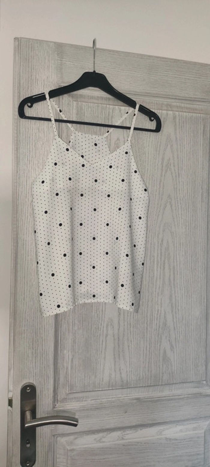 débardeur blanc à pois
