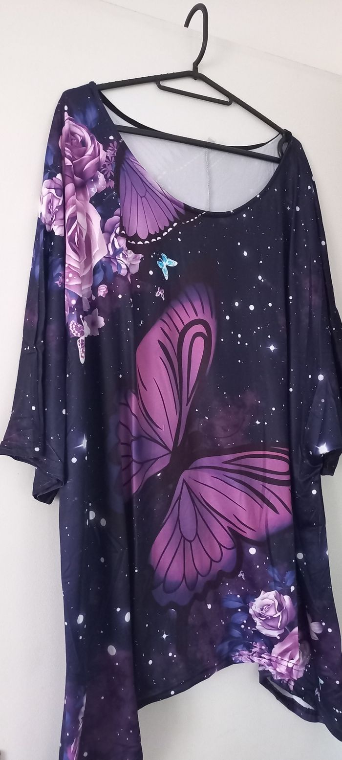 Tunique violette bas asymétrique - photo numéro 3