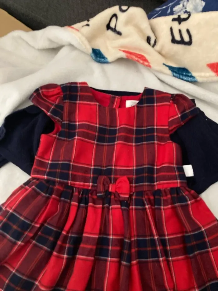 Robe à carreaux avec gilet 12-18 mois - photo numéro 3
