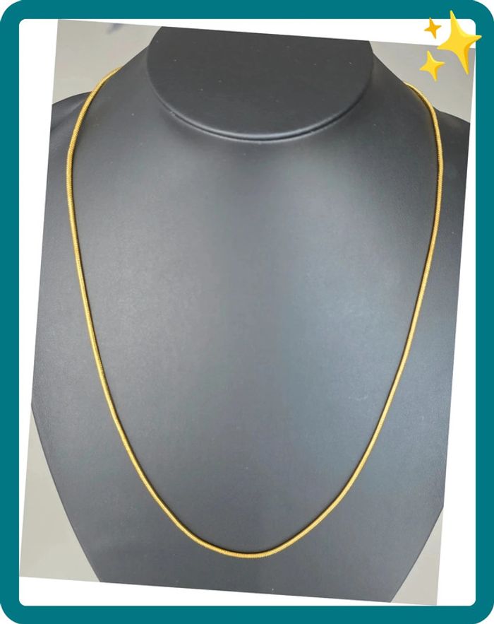 Collier maille serpent rond 1mm 55cm plaquage OR - photo numéro 2