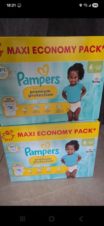 Couches pampers protection premium taille 6