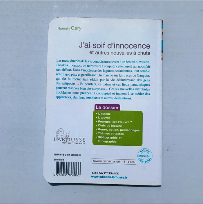 Livre j'ai soif d'innocence - photo numéro 2