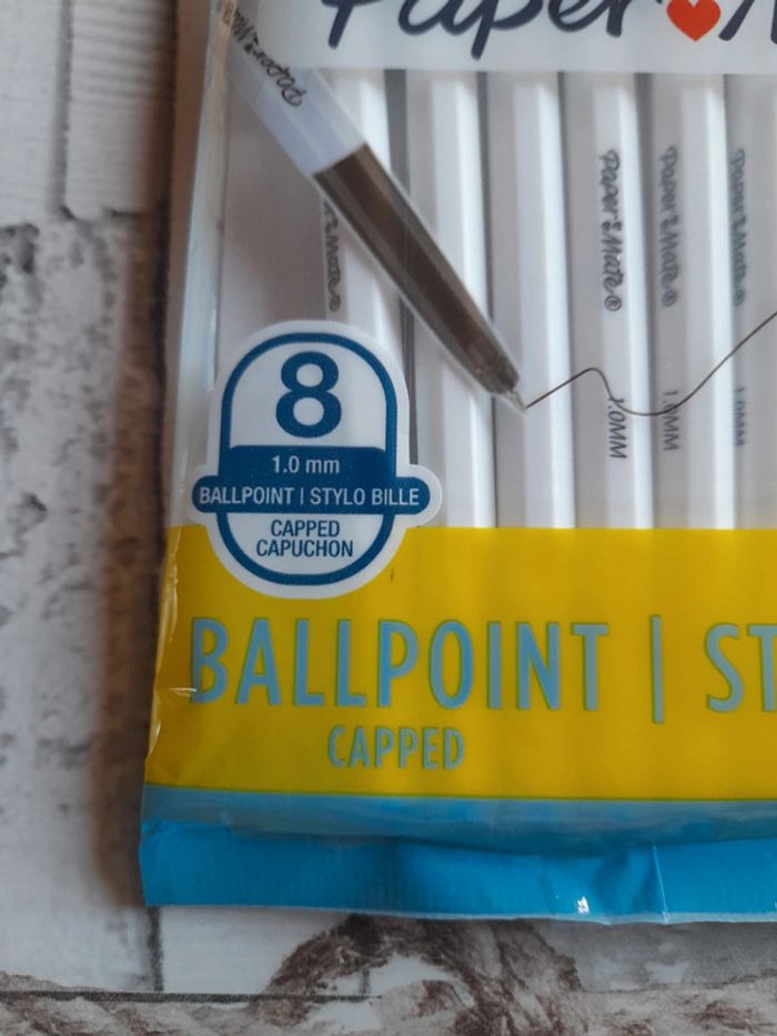 Paquet 8 stylos billes noirs Paper Mate - photo numéro 2
