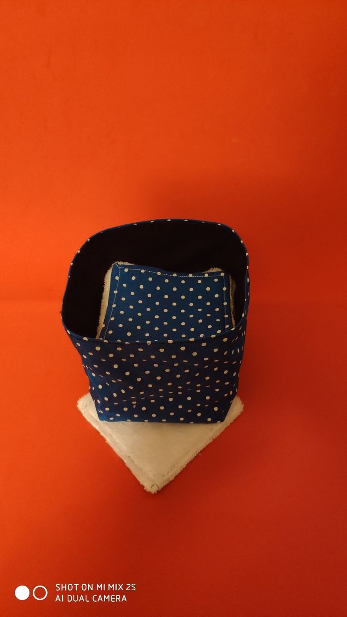 12 lingettes lavables et son panier, neuf en éponge bambou blanc