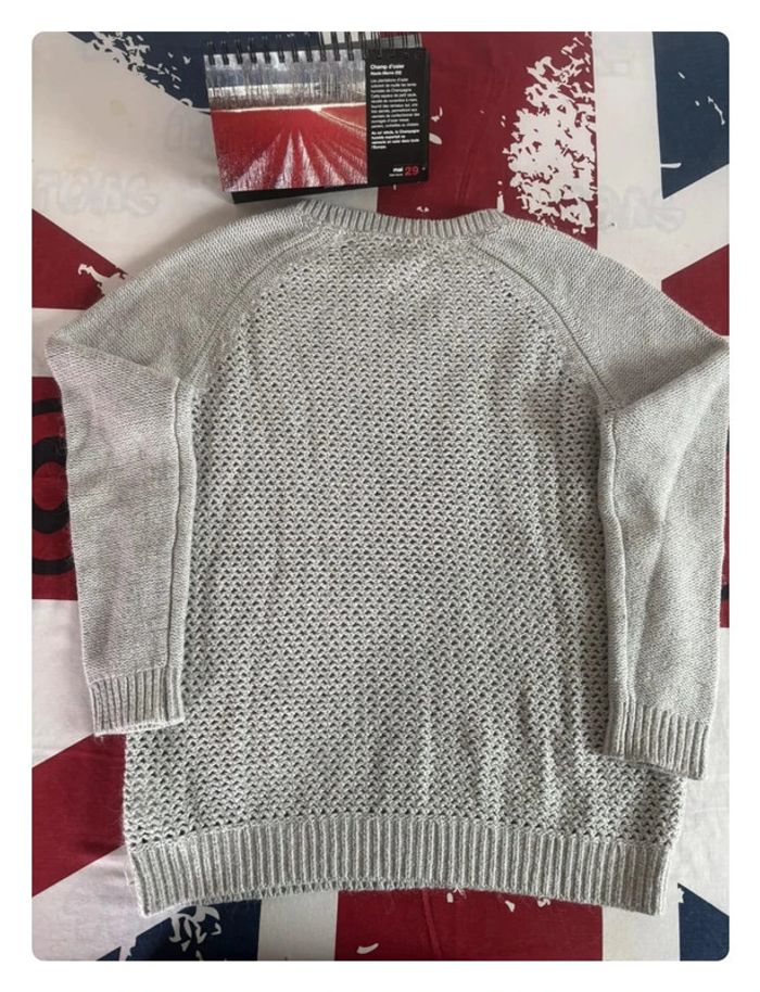 Pull Torsadé Tommy Hilfiger taille L gris motif broderie - photo numéro 18