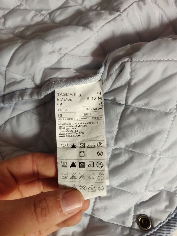Veste matelassée bleue claire Benetton Baby - photo numéro 6
