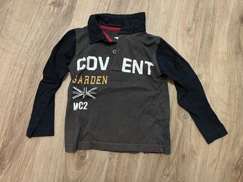 Polo manches longues garçon – In Extenso 👕🧒 Taille : 3 ans / 36 mois Couleur : gris & noir