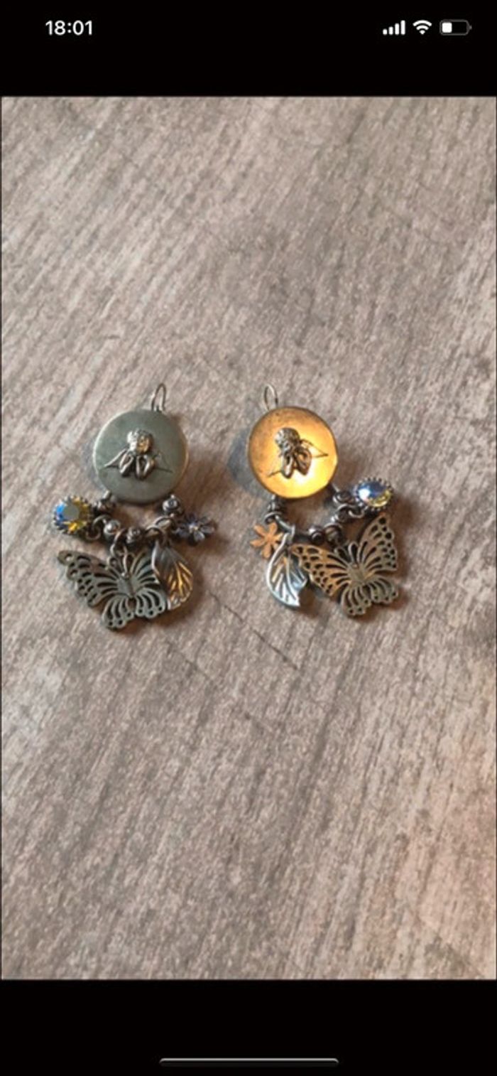 Boucles d oreilles anges et breloques
