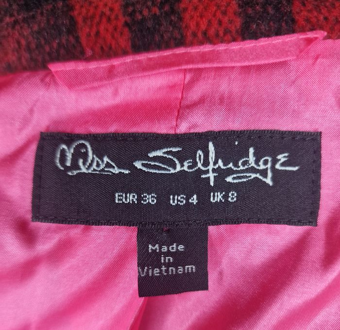 Manteau femme à carreaux rouge et noir Miss Selfridge Taille 36 - photo numéro 10