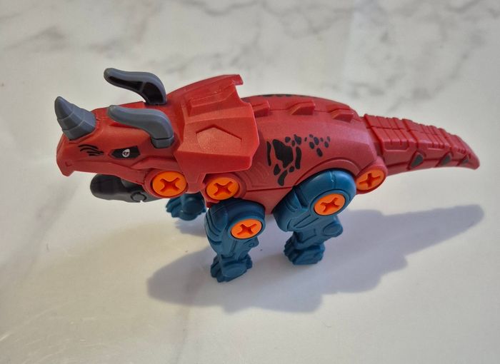 Dinosaure détachable rouge et bleu