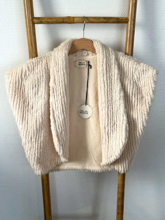 Veste sans manches, gilet blanc (neuf) Longlivethequeen Taille 10 ans