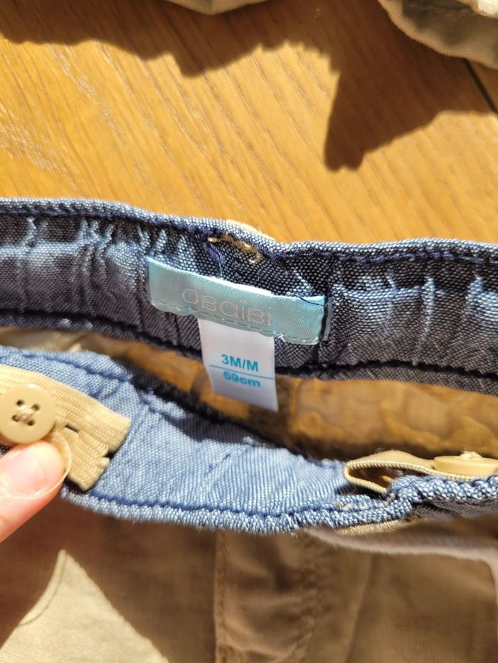 2 shorts beige crème en lin jumeaux - photo numéro 2