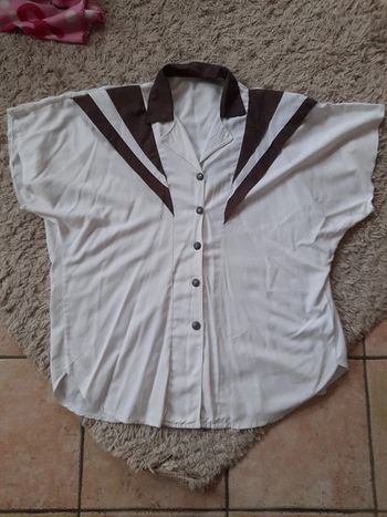 Tunique viscose T46 blanc noir