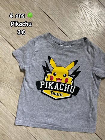 T-shirt 🍀 4 ans 🍀 Pikachu