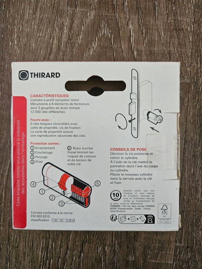 Cylindre de haute sécurité thirard 30/40mm - photo numéro 2