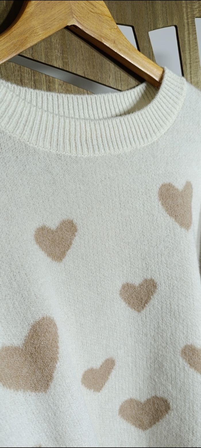 Pull femme " coeur" taille L - neuf - boutique indépendante - photo numéro 3