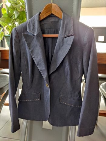 ​💎 Blazer Style Denim Chic | Coupe Cintrée & Surpiqûres | BOUTIQUE PARISIENNE (T36) ✨