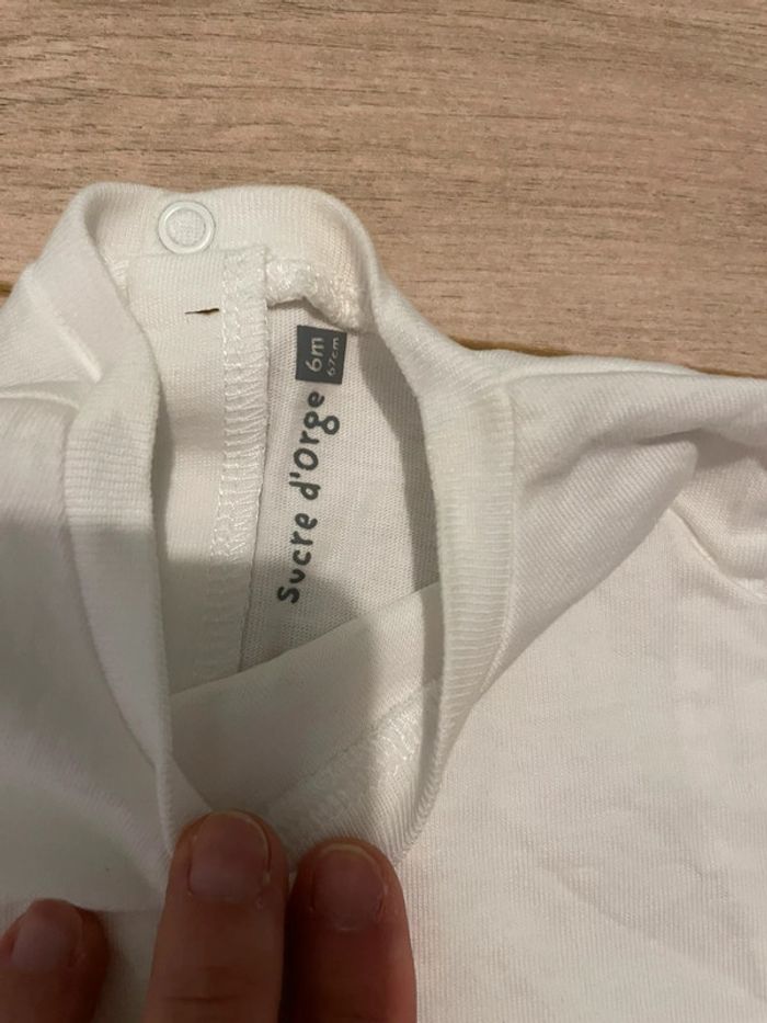 Ensemble t-shirt + salopette Sucre d'orge taille 6 mois - photo numéro 4