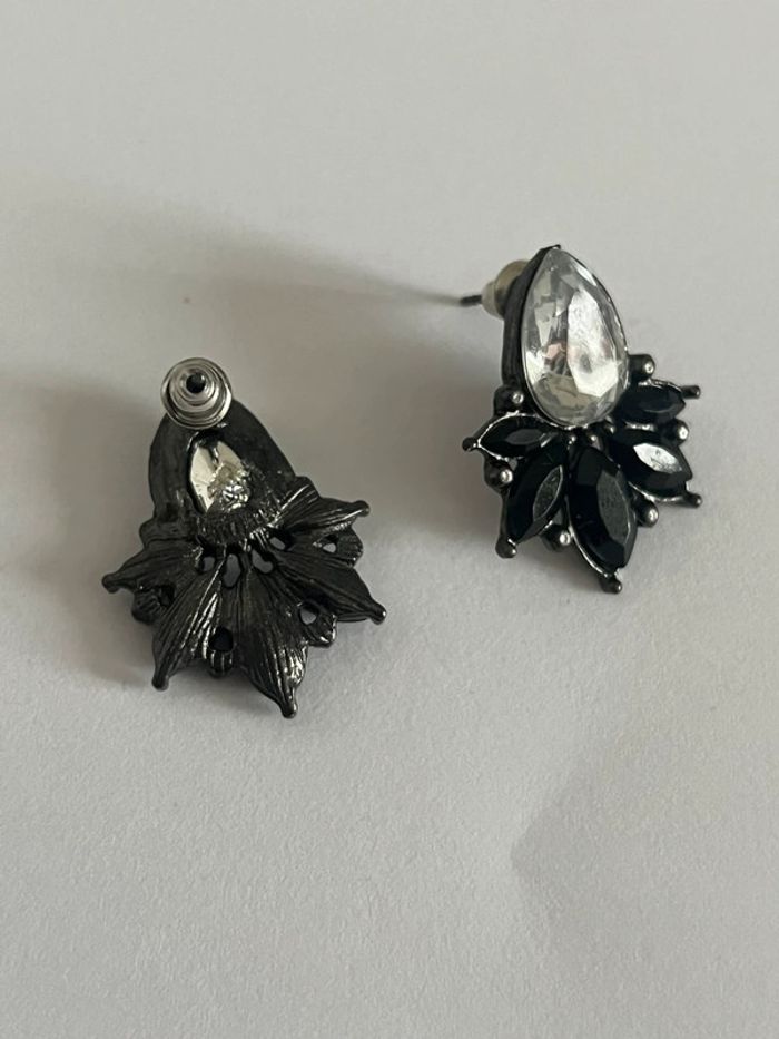 Boucles d’oreilles strass noir - photo numéro 2