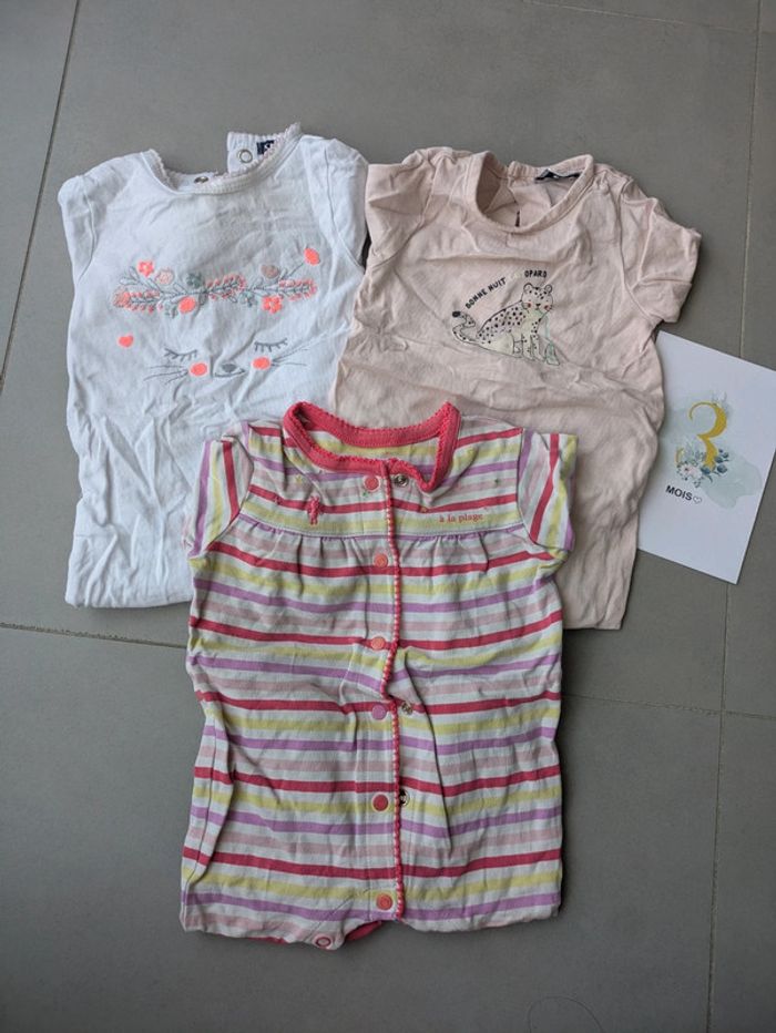 Lot 9 pyjamas cotons 3 mois - photo numéro 2