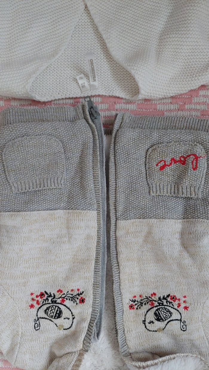 Lot de 2 gilets Orchestra fille 3 mois 60 cm - photo numéro 3