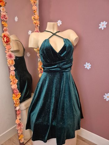 Robe pailleté verte L
