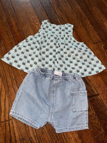 Blouse Monoprix et short Zara  9 mois