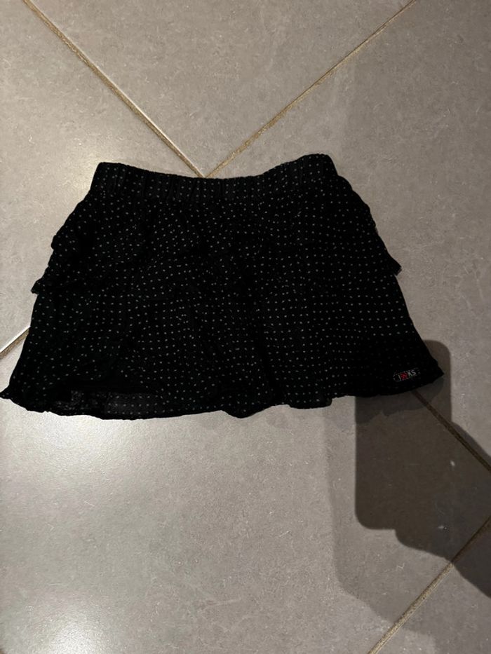 Jupe à étoiles - Ikks - Noeud - Noir & gris - 6 ans