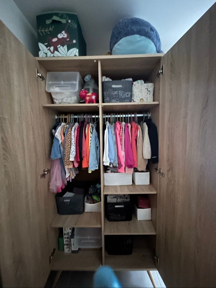 Trio chambre bébé Sauthon – lit, commode, armoire – excellent état - photo numéro 2