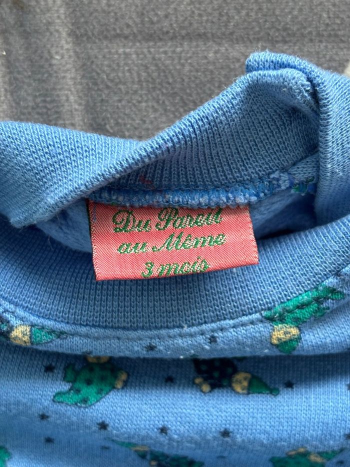 Sweat bébé bleu lutins gnomes vintage DPAM - photo numéro 3