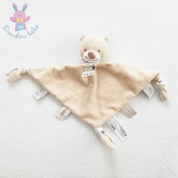 Doudou plat Ours beige "mes petits amis de la savane" Bout'chou
