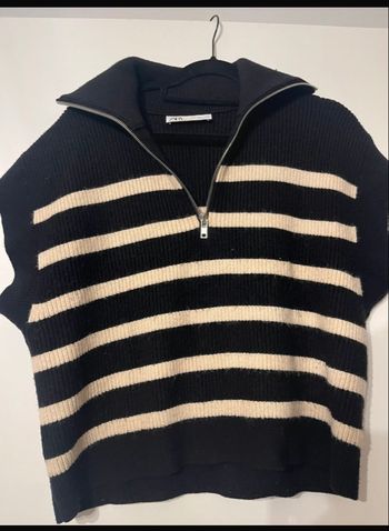 Pull camionneur rayé sans manche