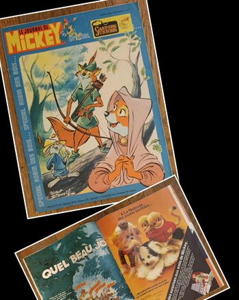 Ancien journal de Mickey avec dépliant La redoute jouets N°1166 Année 1974 vintage