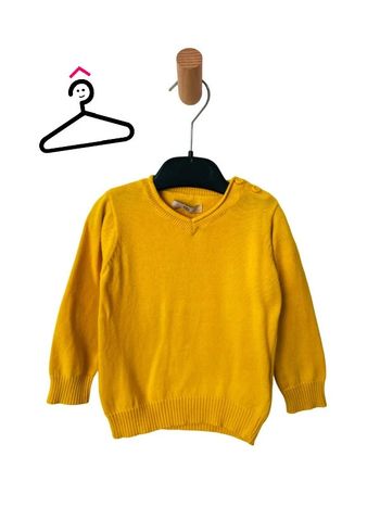 Pull léger en coton (jaune col V) - La Redoute 9 mois