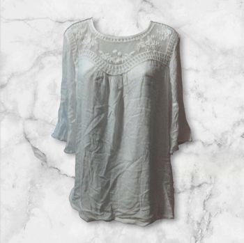 Pull maternité col dentelle à noué