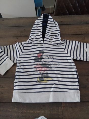Sweat marinière a capuche Disney 3 4 ans