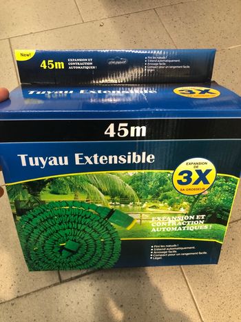 Tuyau d’arrosage extensible 45m avec embout multi-jets – grande portée