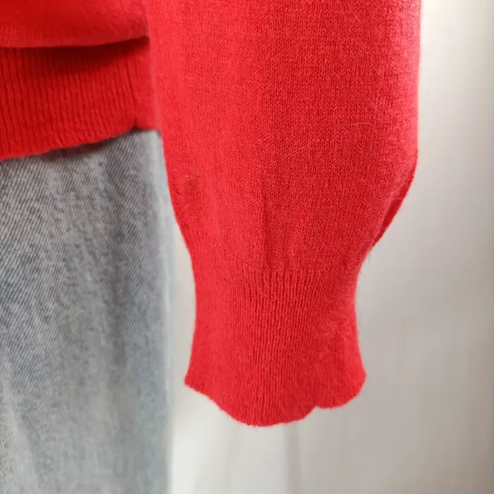 Pull très fin rouge Les Petites Paris col bateau manches longues doux et fluide taille S A1202 - photo numéro 5