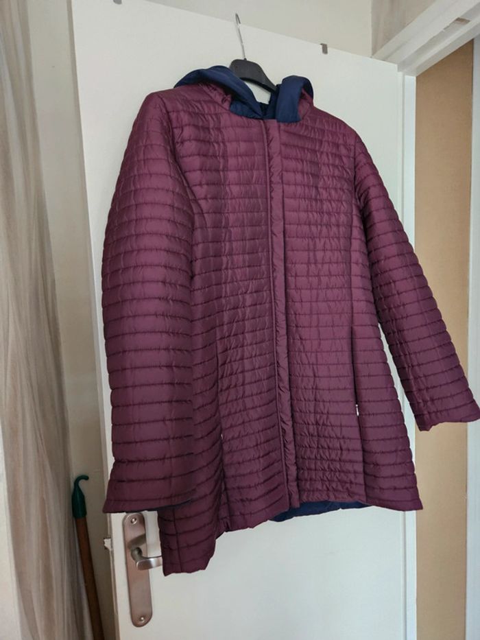 Manteau doudoune réversible bordeaux bleu marine - photo numéro 8
