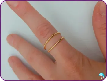 Bague dorée chic – Acier inoxydable – Tendance & brillante