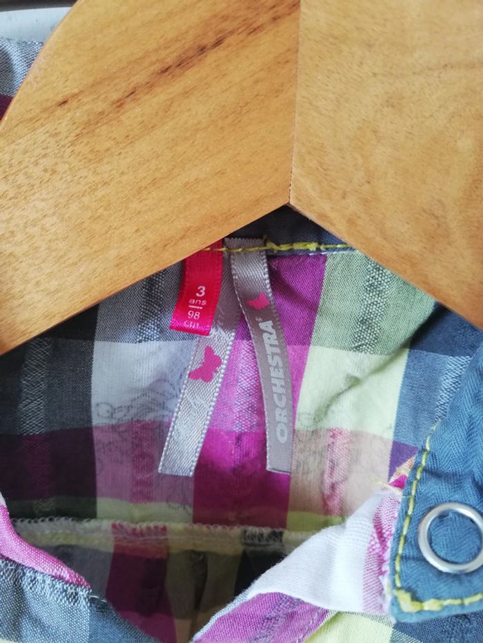 Chemise à manches courtes à carreaux Orchestra 3 ans - photo numéro 3